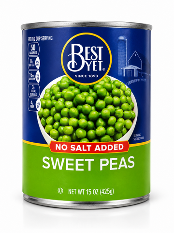 Best Yet Sweet Peas, No Salt Added, 425g Can