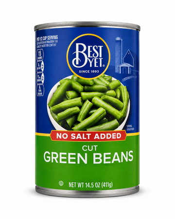 Best Yet Fancy Cut Green Beans, No Salt Added, 411g Can