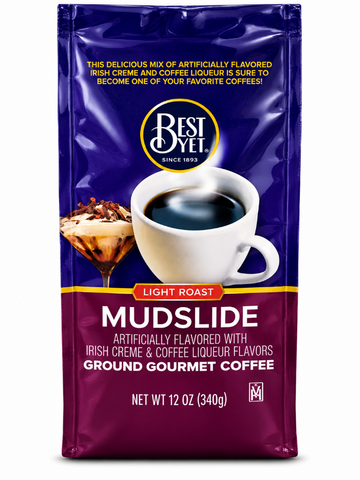 Best Yet Mud Slide Light Roast Ground Coffee, Irish Creme And Coffee Liqueur Flavor, 12 Oz (340 G)