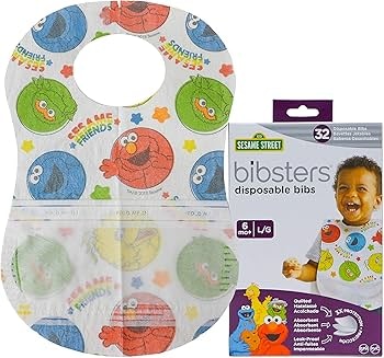 Bibsters Disposable Bibs 60Ct(6 Mos) Large