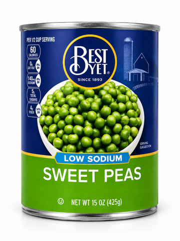Best Yet Low Sodium Sweet Peas, 425 G Can