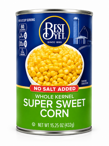 Best Yet Whole Kernel Sweet Corn no Salt 432G