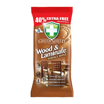 Green Shield Wood & Laminate Surface Wipes, 70 Wipes