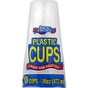 Jack Frost Plastic Cups 16oz 18 Count