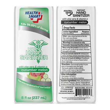 HealthSmart Hand Sanitizer Cucumber Melon 237ml