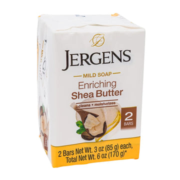 Jergens Shea Butter Bar Soap: Mild Cleansing for Soft, Smooth Skin, 2 Bars