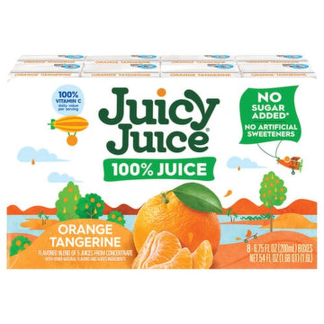 Juicy Juice 100% Orange Tangerine Juice Boxes, 8-Pack (1 L Total)