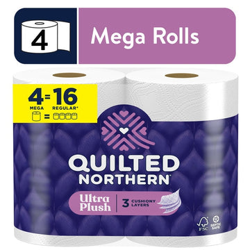 Quilted Northern Ultra Soft & Strong Toilet Paper, 4 Mega Rolls