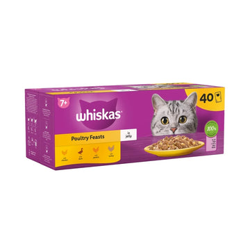 Whiskas Poultry Feasts in Jelly 40 x 85g (3.4kg) Wet Cat Food