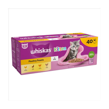 Whiskas Kitten Poultry Feasts in Jelly, 40 x 85g (3.4kg)
