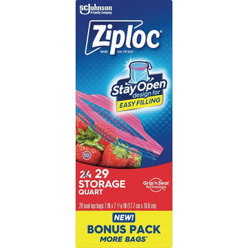 Ziploc Storage Bags Quart Size 29 Count