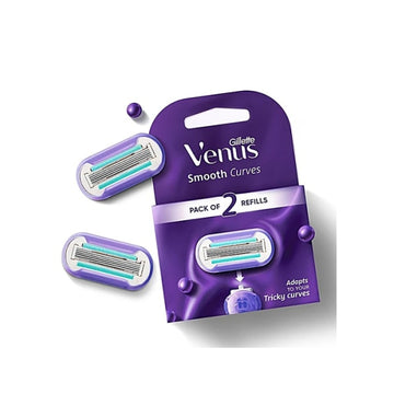Gillette Venus Smooth Curves Women's Razor Blade Refills, 2 Count