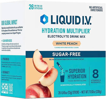 Liquid I.V. Hydration Multiplier Sugar-Free Electrolyte Drink Mix White Peach 13g
