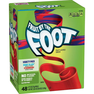Fruit by the Foot Fruit Snacks Variety Pack, Strawberry and Berry Tie Dye, 48 ct