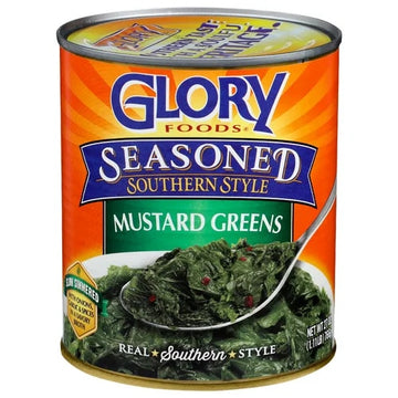 Glory Foods Seasoned Southern Style Mustard Greens, 27 oz (765g)