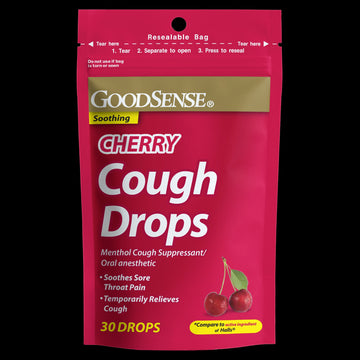 GoodSense Cherry Cough Drops, 30 Count
