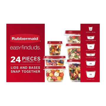 Rubbermaid Easy Find Lids Food Storage Container Set, 24-Piece