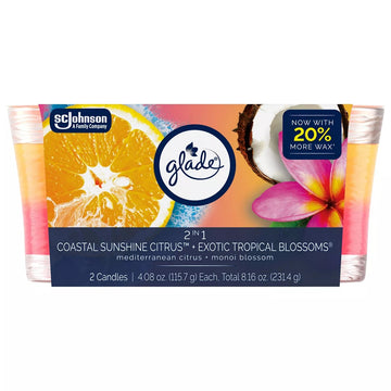 Glade Exotic Tropical Blossoms Scented Candles 2 x 115.7g