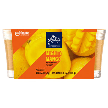 Glade Jar Candle, Mighty Mango, 2 Count, 231.4g