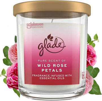 Glade Wild Rose Petals Scented Candle 454g