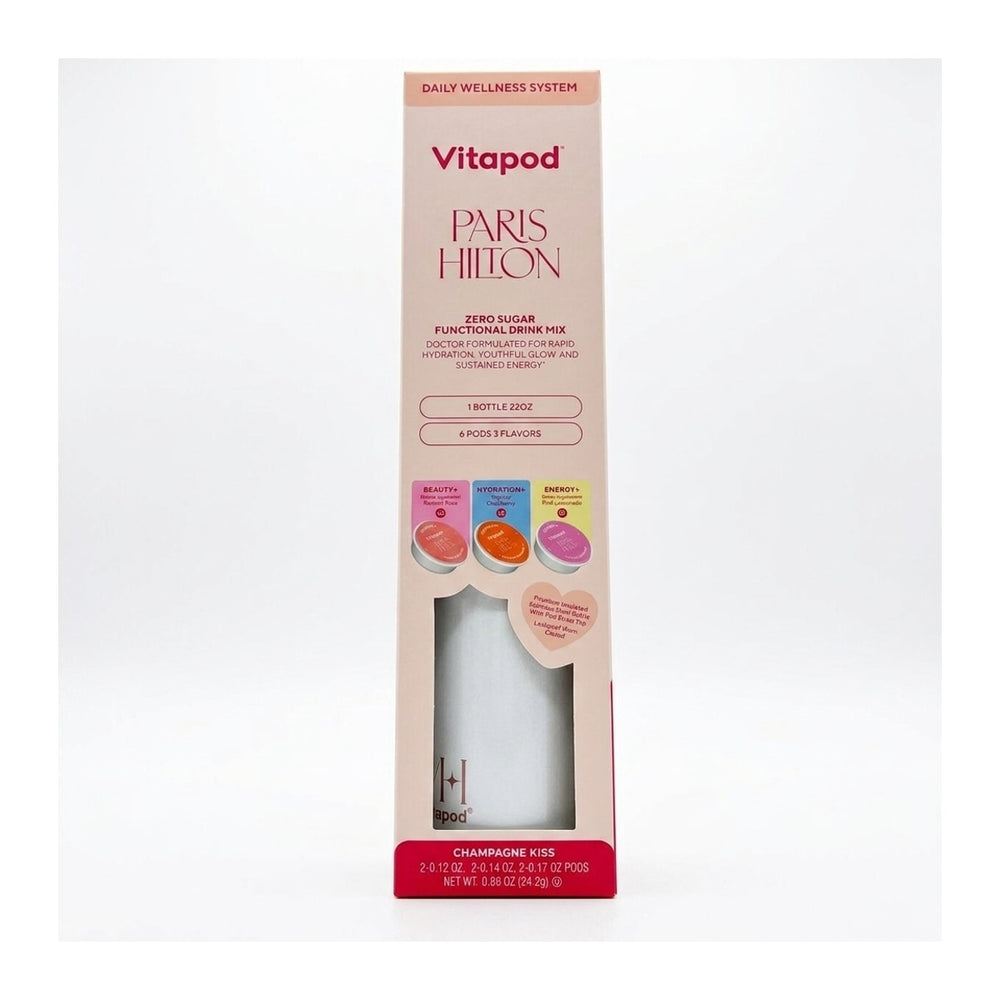 Vitapod x Paris Hilton Champagne Kiss Wellness System (22oz Bottle + 6 Pods)
