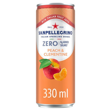 Sanpellegrino Zero Added Sugar Peach & Clementine Sparkling Fruit Beverage 330ml