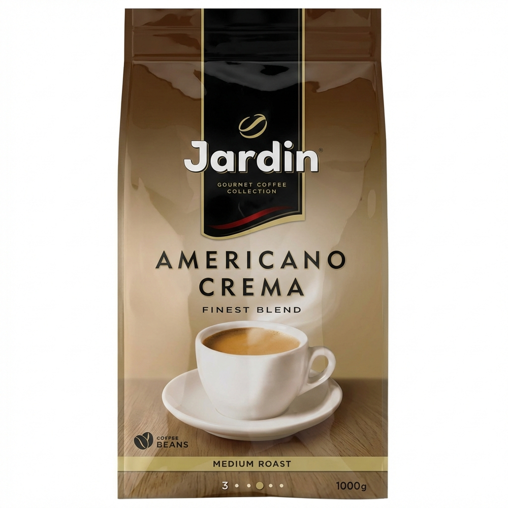Jardin Americano Crema Finest Blend Gourmet Coffee Beans, Medium Roast, 1000G