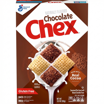 General Mills Chocolate Chex Cereal: Gluten-Free, Naturally Flavored, Sweetened Rice, 362g