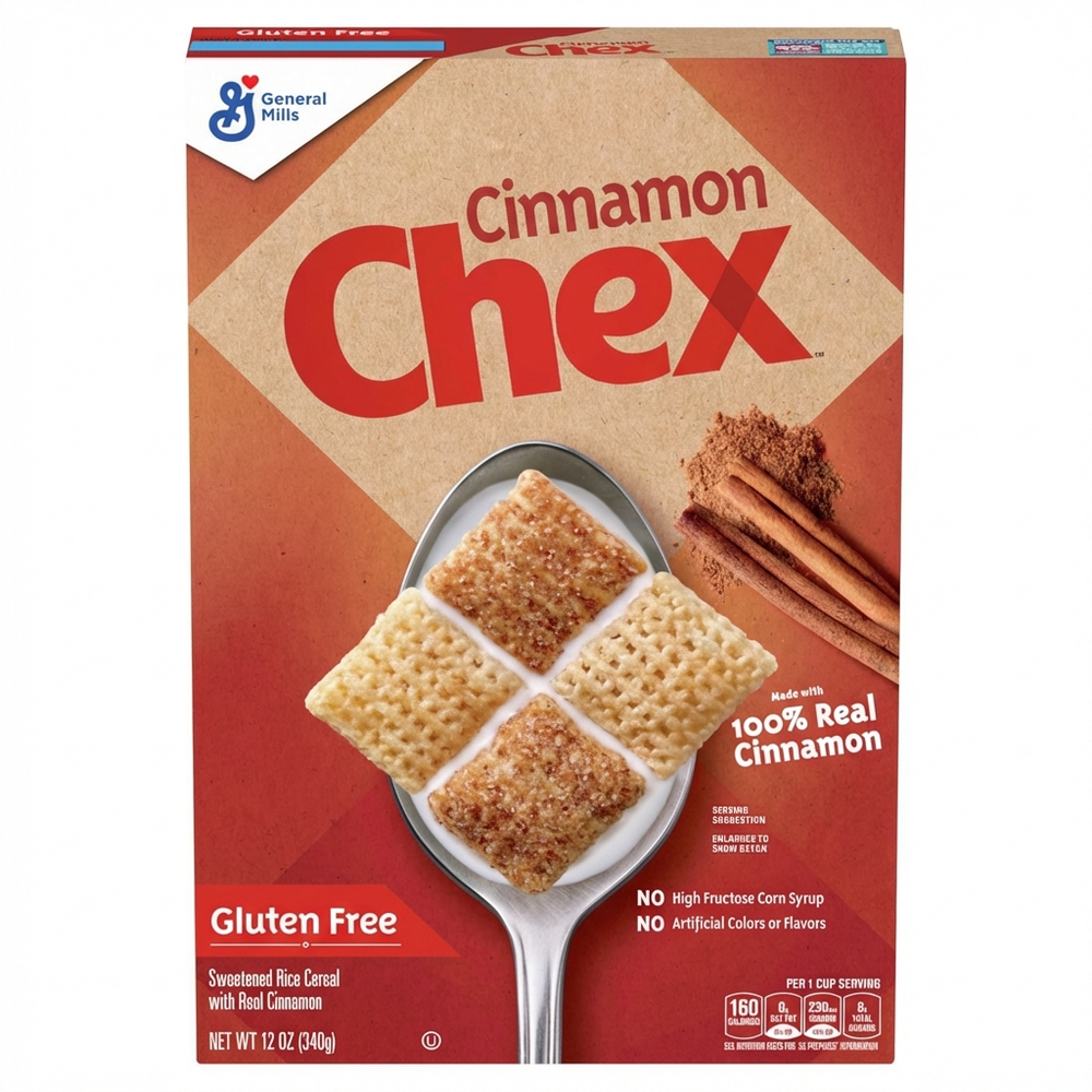 General Mills Cinnamon Chex Gluten Free Sweetened Rice Cereal, 12 OZ (340g)