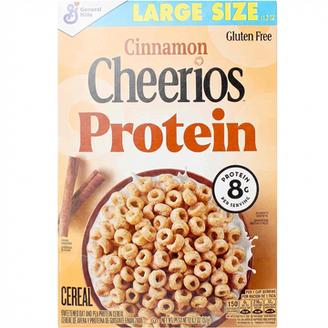 General Mills Gluten Free Cinnamon Cheerios Protein Cereal, Sweetened Oat & Pea, 11.2 OZ