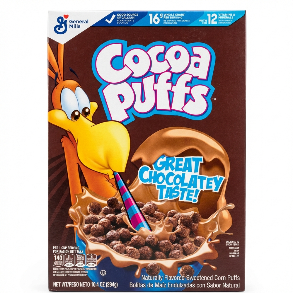 General Mills Cocoa Puffs Cereal, Naturally Flavored Sweetened Corn Puffs, Whole Grain, 294g