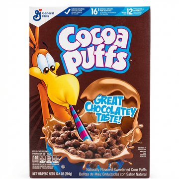 General Mills Cocoa Puffs Cereal, Naturally Flavored Sweetened Corn Puffs, Whole Grain, 294g