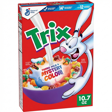 General Mills Trix Cereal, 10.7 Oz (303g): Good Source of Calcium, 12 Vitamins & Minerals