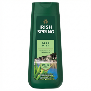 Irish Spring Aloe Mist Moisturizing Face & Body Wash: 24HR Fresh, 591ML