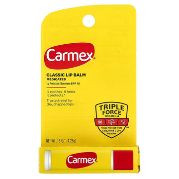 Carmex Classic Medicated Lip Balm: Lip Protectant with SPF 15, 4.25g