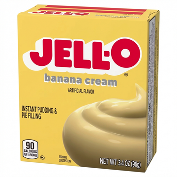 Jell-O Banana Cream Instant Pudding & Pie Filling, 96g - Quick Preparation, 90 Calories Per Serving