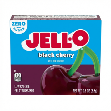 Jell-O Black Cherry Gelatin Dessert: Sugar-Free, Low Calorie, 10 Calories, 0.3 Oz
