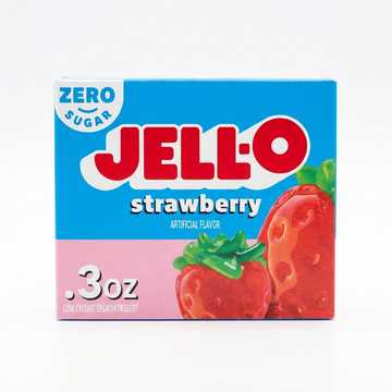 Jell-O Strawberry Gelatin Dessert: Sugar-Free, Low Calorie, 0.3 oz (8.5g)