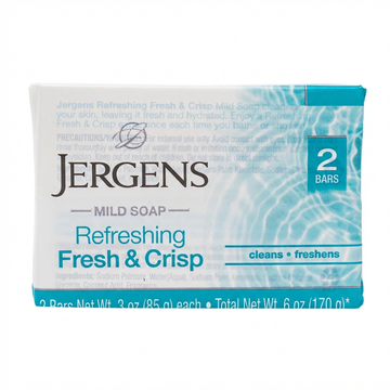 Jergens Pure and Light Bar Soap: Mild, Refreshing Fresh & Crisp Scent, Gentle Cleansing, 2 x 3 oz Bars