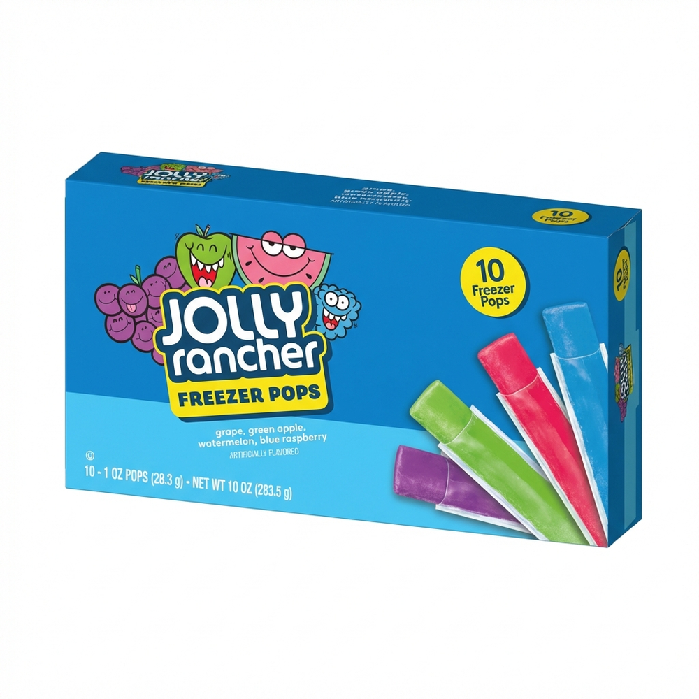 Jolly Rancher Freezer Pops: 6-Pack (10 Count Each), Assorted Flavors (Grape, Green Apple, Watermelon, Blue Raspberry), 10 Oz (283.5g) Each Pack