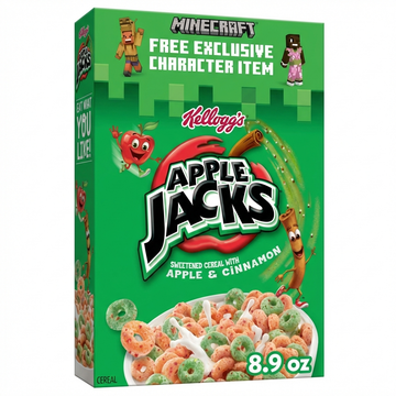 Kellogg's Apple Jacks Sweetened Cereal With Apple & Cinnamon, 8.9 Oz Box
