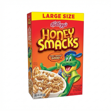 Kellogg's Honey Smacks Sweetened Puffed Wheat Cereal, 433 g