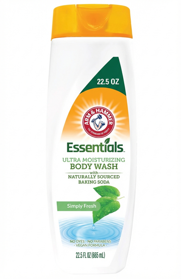 Arm & Hammer Essentials Simply Fresh Ultra Moisturizing Body Wash With Baking Soda, Vegan, Dye-Free And Paraben-Free, 665 Ml