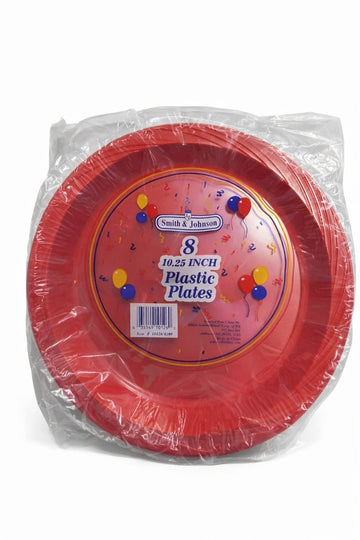Smith & johnson Assorted Plastic Plates, 10 Inch, 8 Count