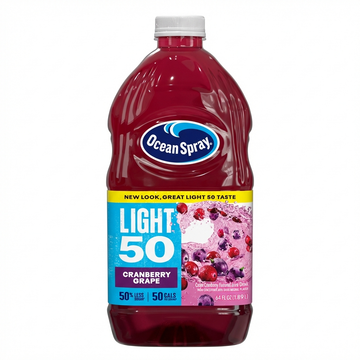 Ocean Spray Light Cranberry Grape Juice Cocktail, 64 Fl Oz Bottle, 50 Calories Per Serving