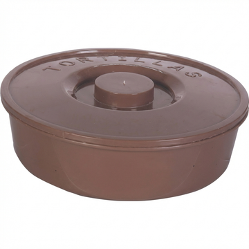 Brown Plastic Tortilla Storage Container, Stackable Organizer For Home And Travel