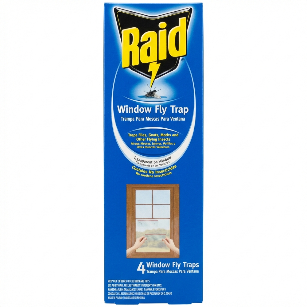 Raid Discreet Window Fly Trap, 4 Pack