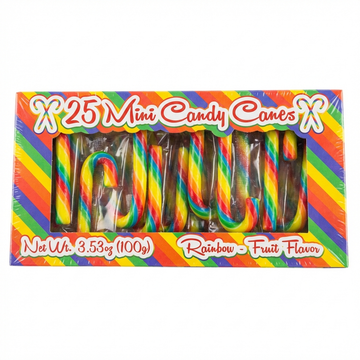 Mimi Rainbow Mini Candy Canes, 25 Count
