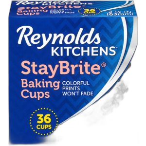 Reynolds KITCHENS StayBrite Colorful Baking Cups, Won't Fade, 36 Count