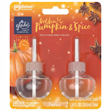 Glade Pumpkin And Spice Scented Oil Refill, 2-Pack